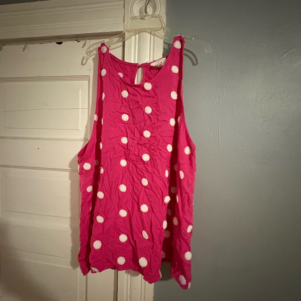 Pink Polka Dot Sleeveless Top